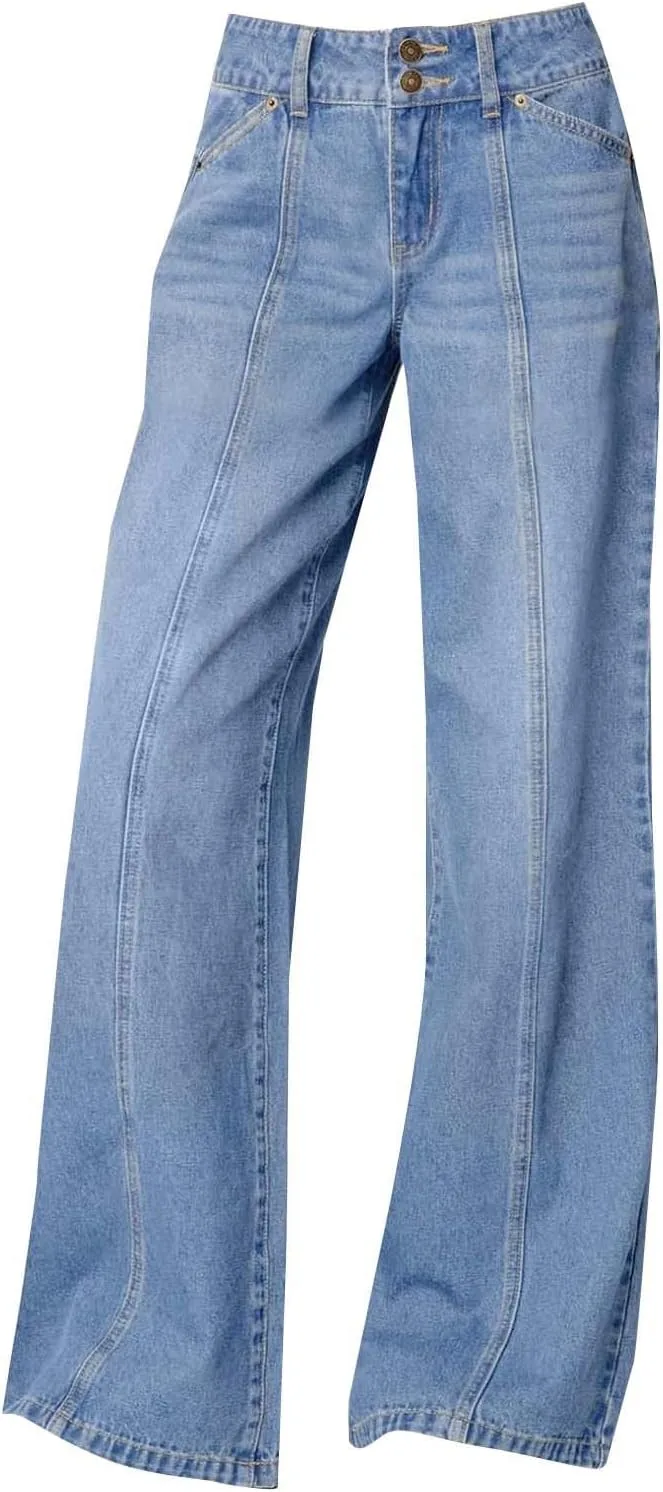 Джинсы женские Wide Leg Stretchy High Waisted — фото 4
