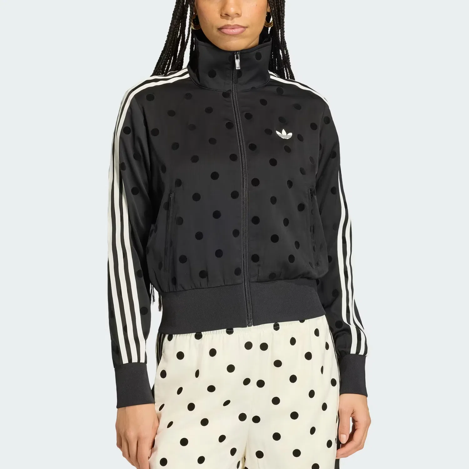 Куртка женская SATIN POLKA DOTS TT TRACK TOP Adidas Originals, Black — фото 3