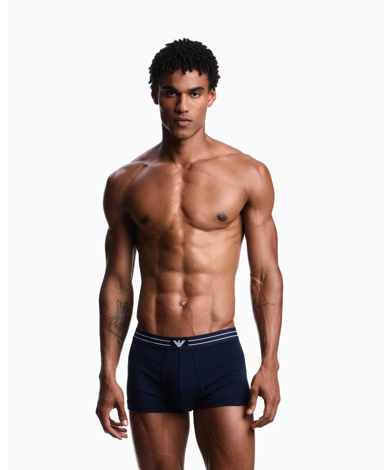 <Эксклюзивно онлайн> [Emporio Armani] Боксерские шорты ASV, комплект из 2 штук, органический трикотаж, логотип. — фото 4