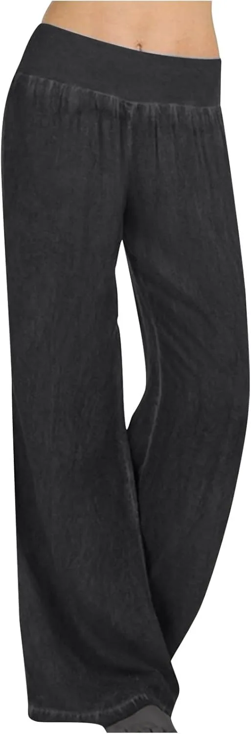 

Женские джинсы Faux Jeans Plus Size с широкими штанинами