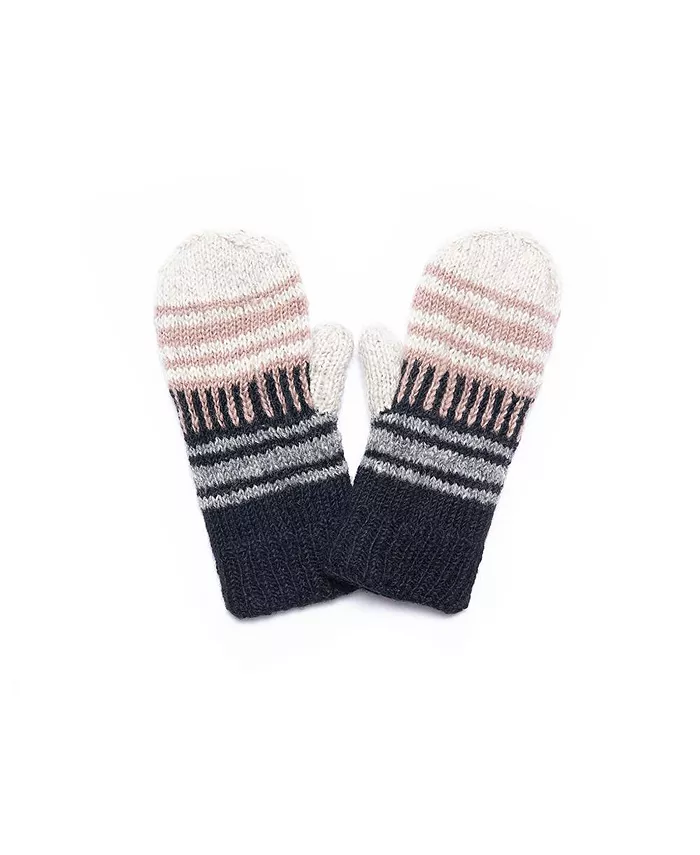 

Женские зимние вязаные варежки Artisan Hand-Knit Devi из шерсти Feelgoodz, коричневый/бежевый