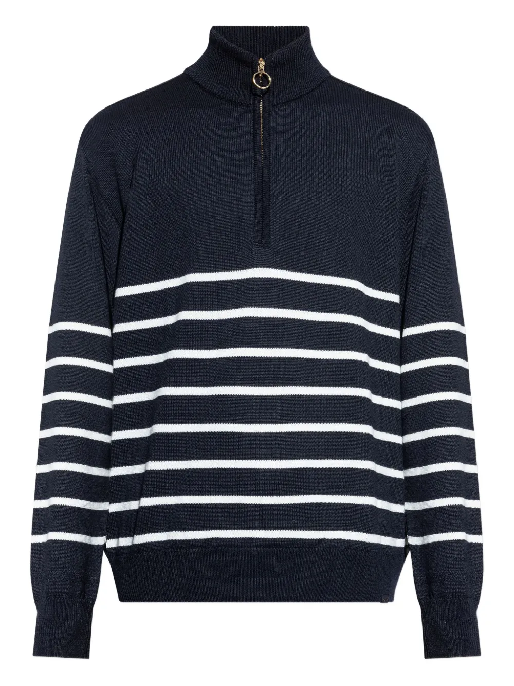

Полосатый шерстяной свитер с полумолнией Paul & Shark, синий