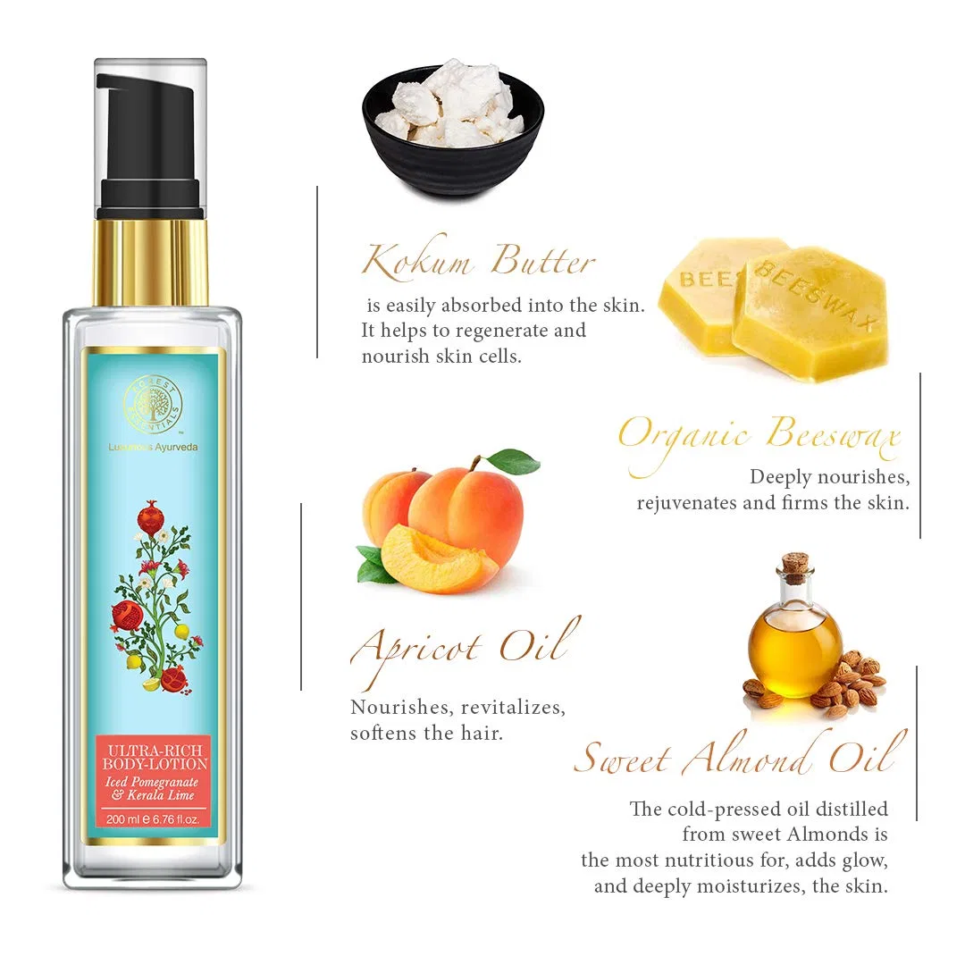 Ультранасыщенный лосьон для тела Forest Essentials Iced Pomegranate with Fresh Kerala Lime, 200 мл Forest Essentials — фото 4