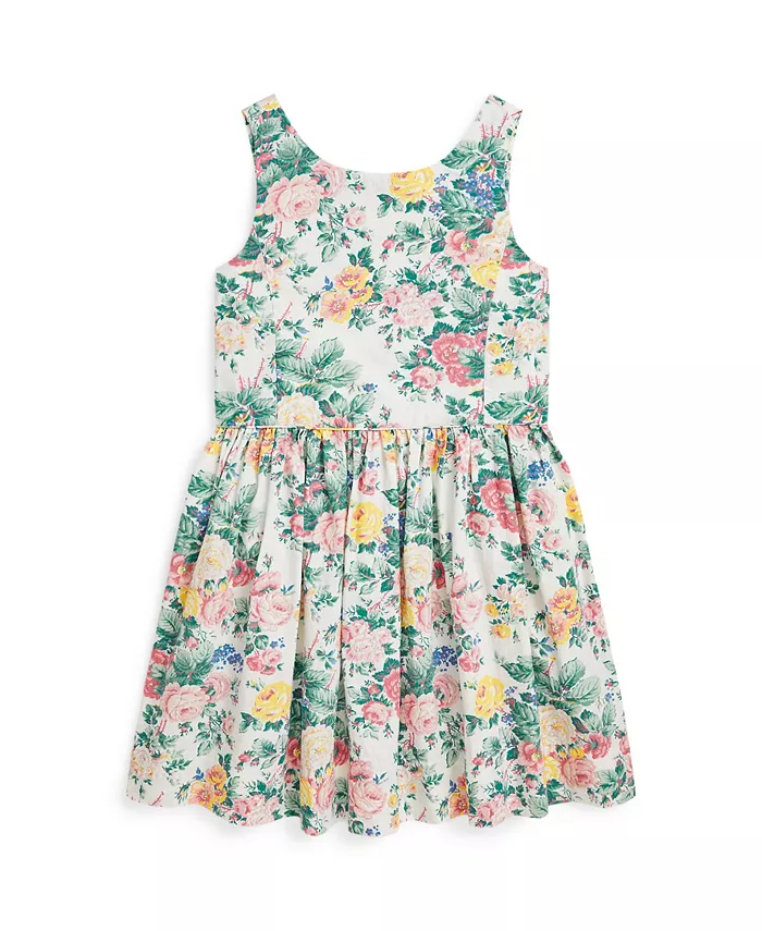

Платье из хлопка с цветочным принтом для девочек Toddler и Little Girls Polo Ralph Lauren, белый