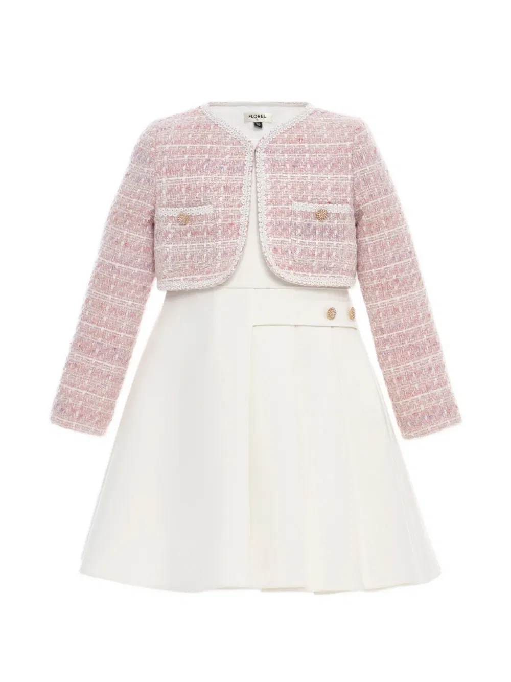 Комплект плиссированного платья Florel Dress & Fleur, нейтральный