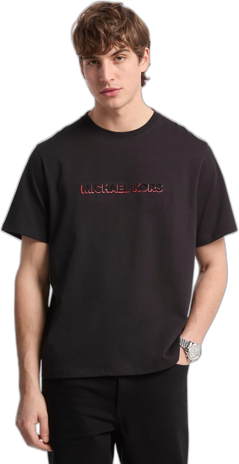 

Мужская футболка Michael Kors с тисненым логотипом Shadow, Black, Черный, Мужская футболка Michael Kors с тисненым логотипом Shadow, Black