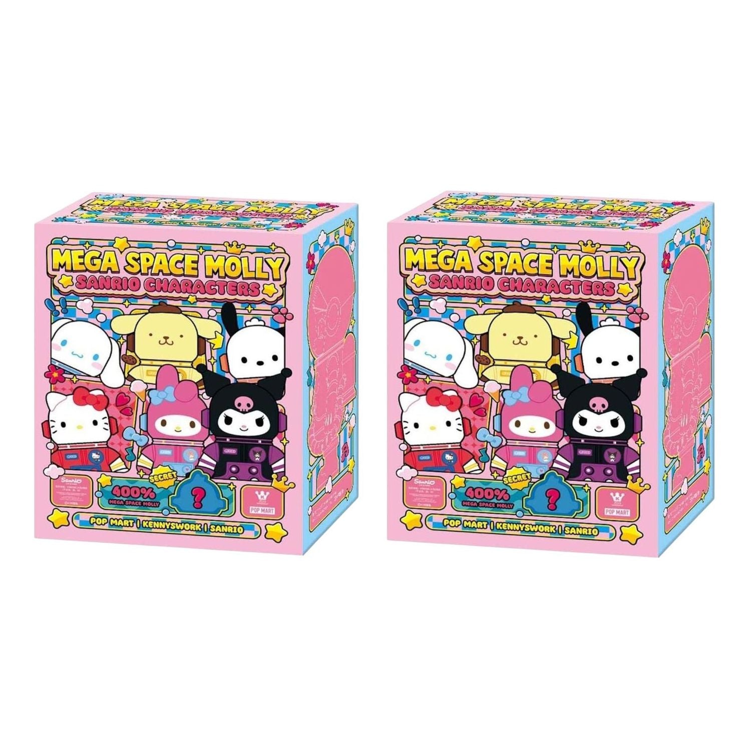 

Набор Pop Mart Mega Space Molly Sanrio Characters, 400% запечатанная упаковка (2 непрозрачные коробки)