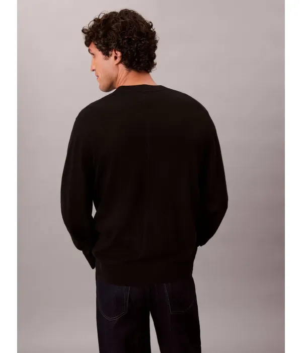 Шерстяной кардиган regular fit Calvin Klein, черный — фото 4