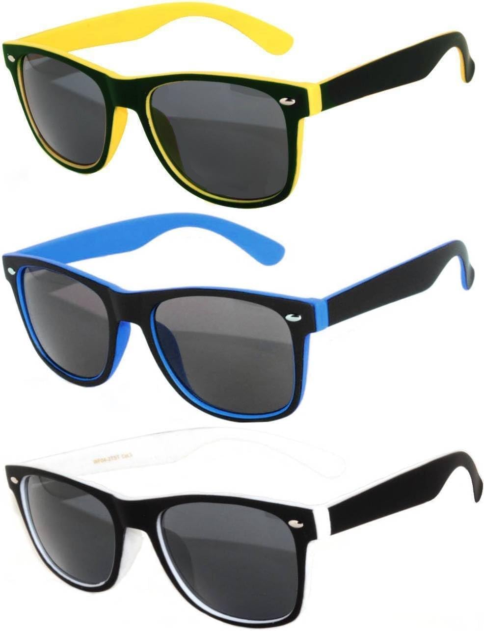 

Винтажные двухцветные солнцезащитные очки OWL с дымчатыми и зеркальными линзами — квадратные, в стиле ретро, ​​для женщин и мужчин, с защитой от УФ-излучения UV 400, 3 Pack Smoke Lens / Yellow, Blue, White