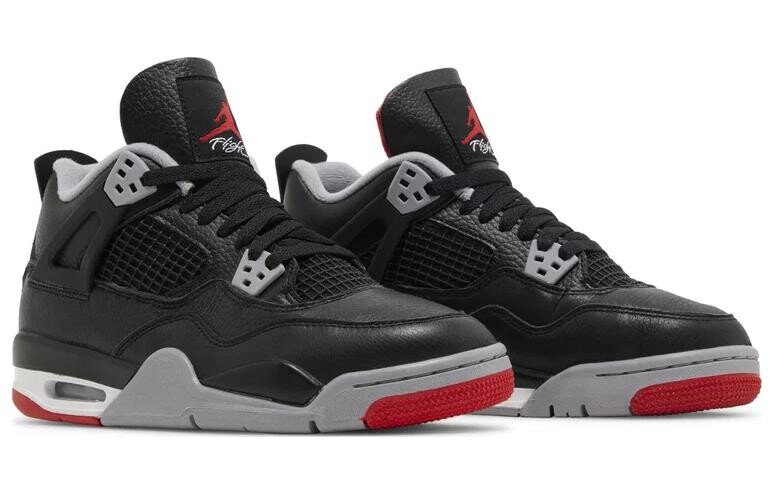Jordan Air Jordan 4 Винтажные баскетбольные кроссовки женские, Black/Red — фото 2