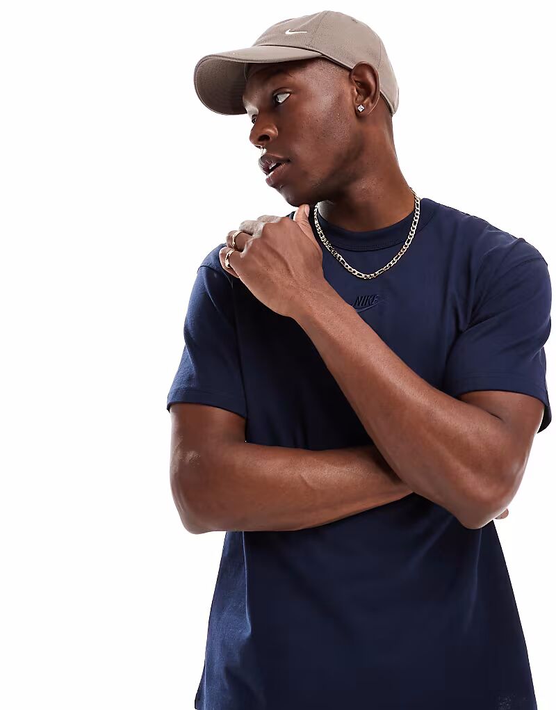 

Футболка Premium Essentials темно-синего цвета Nike, Синий, Футболка Premium Essentials темно-синего цвета Nike