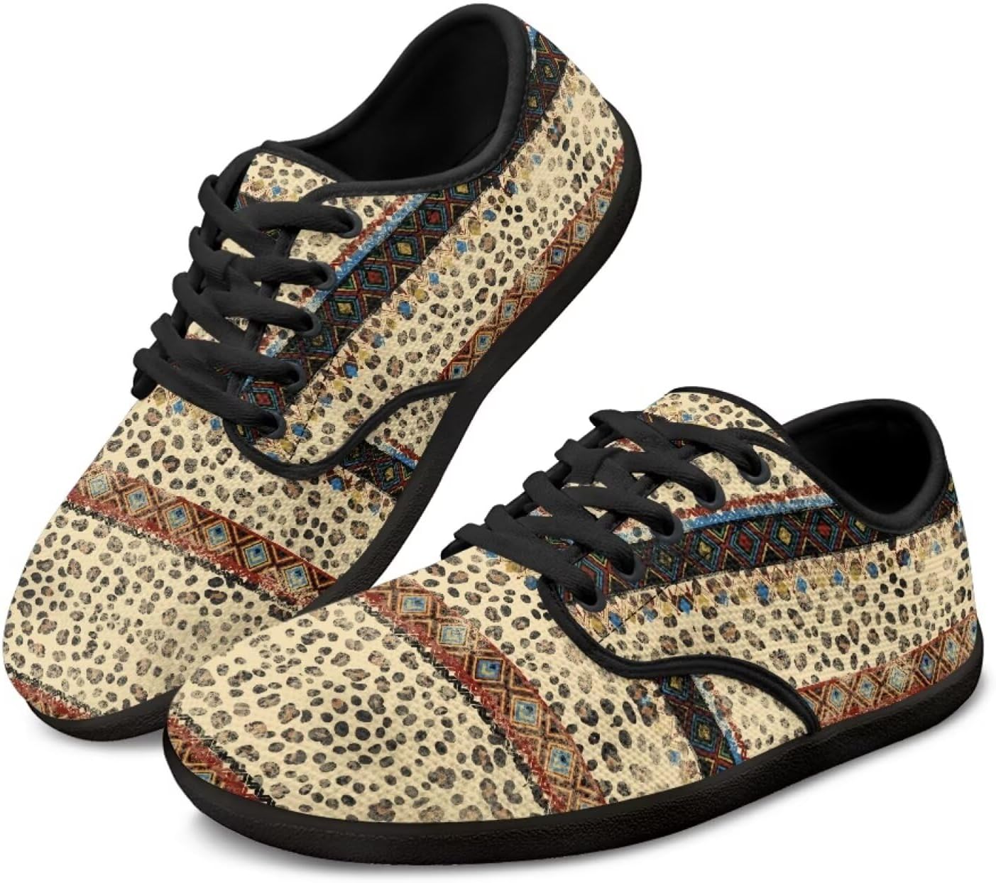 

Кроссовки на шнуровке с графическим принтом Chaqlin, Aztec Leopard Print