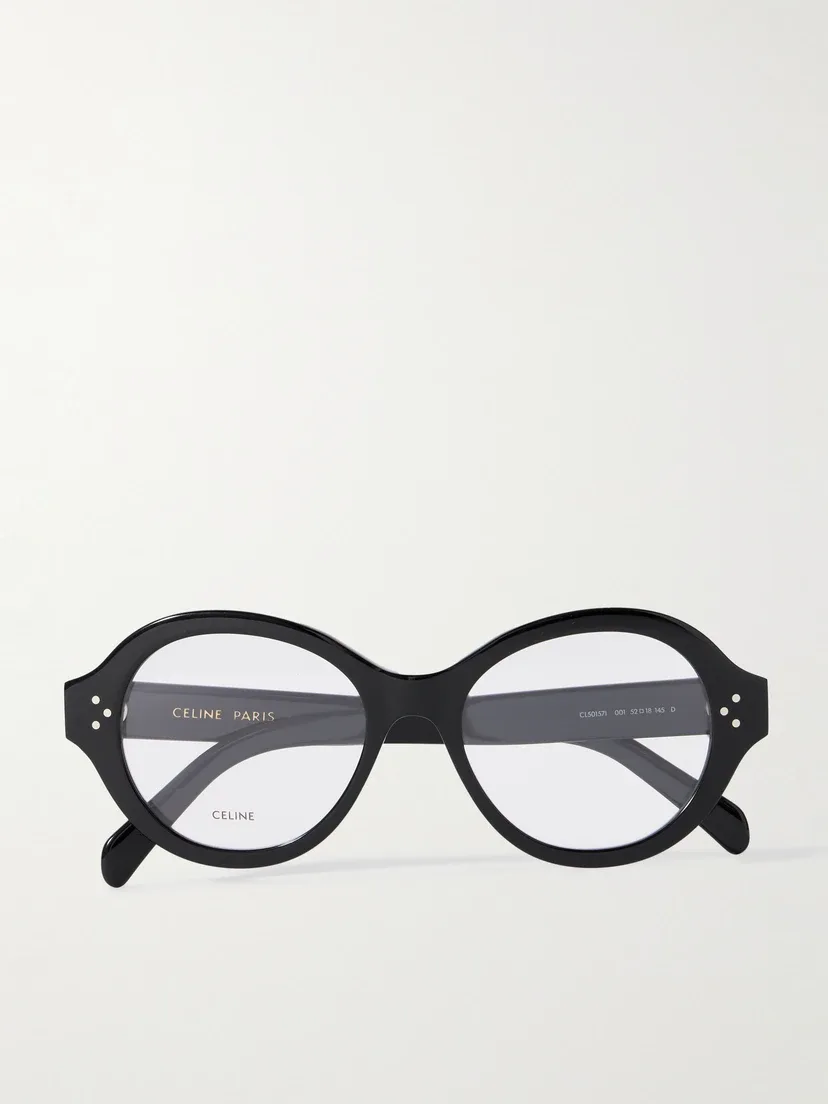 Оправы для очков круглой формы из ацетата CELINE EYEWEAR, черный