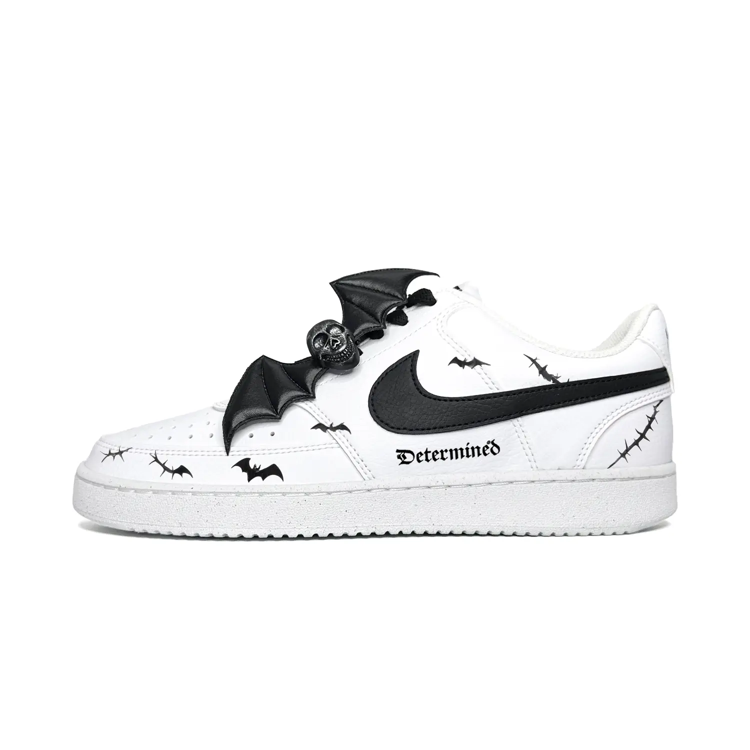 

Nike Мужские низкие скейтборд-кроссовки Court Vision 1 Bat Rattan из износостойкого ротанга, черный с белыми подошвами