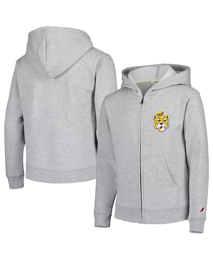 

Толстовка с молнией во всю длину Big Boys Heather Grey LSU Tigers League Collegiate Wear, серый