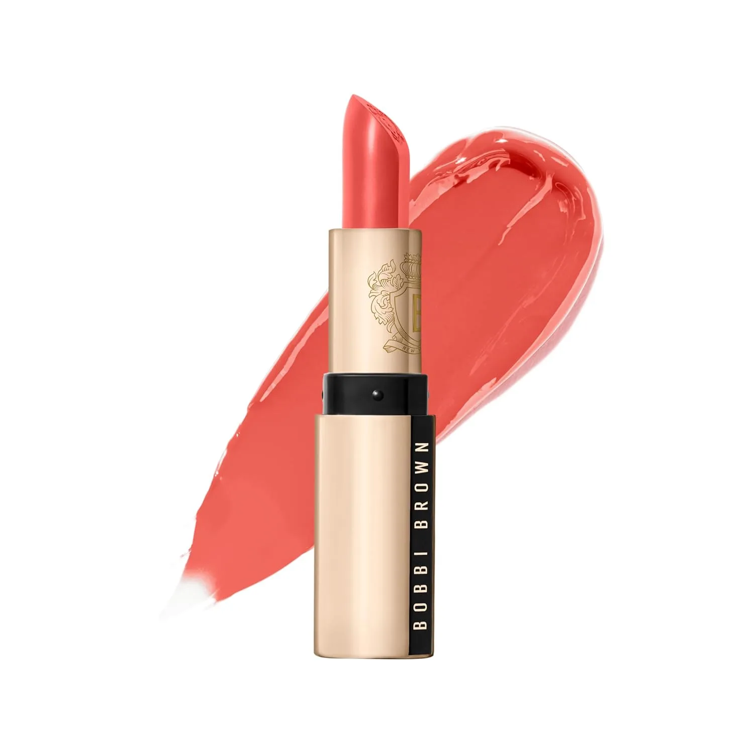Помада Bobbi Brown Luxe | Яркая, ухаживающая за кожей помада для насыщенного сатинового финиша | Масло ромашки и воск из цветков жасмина, 0,12 унции, 13 Retro Coral (Light pink coral)