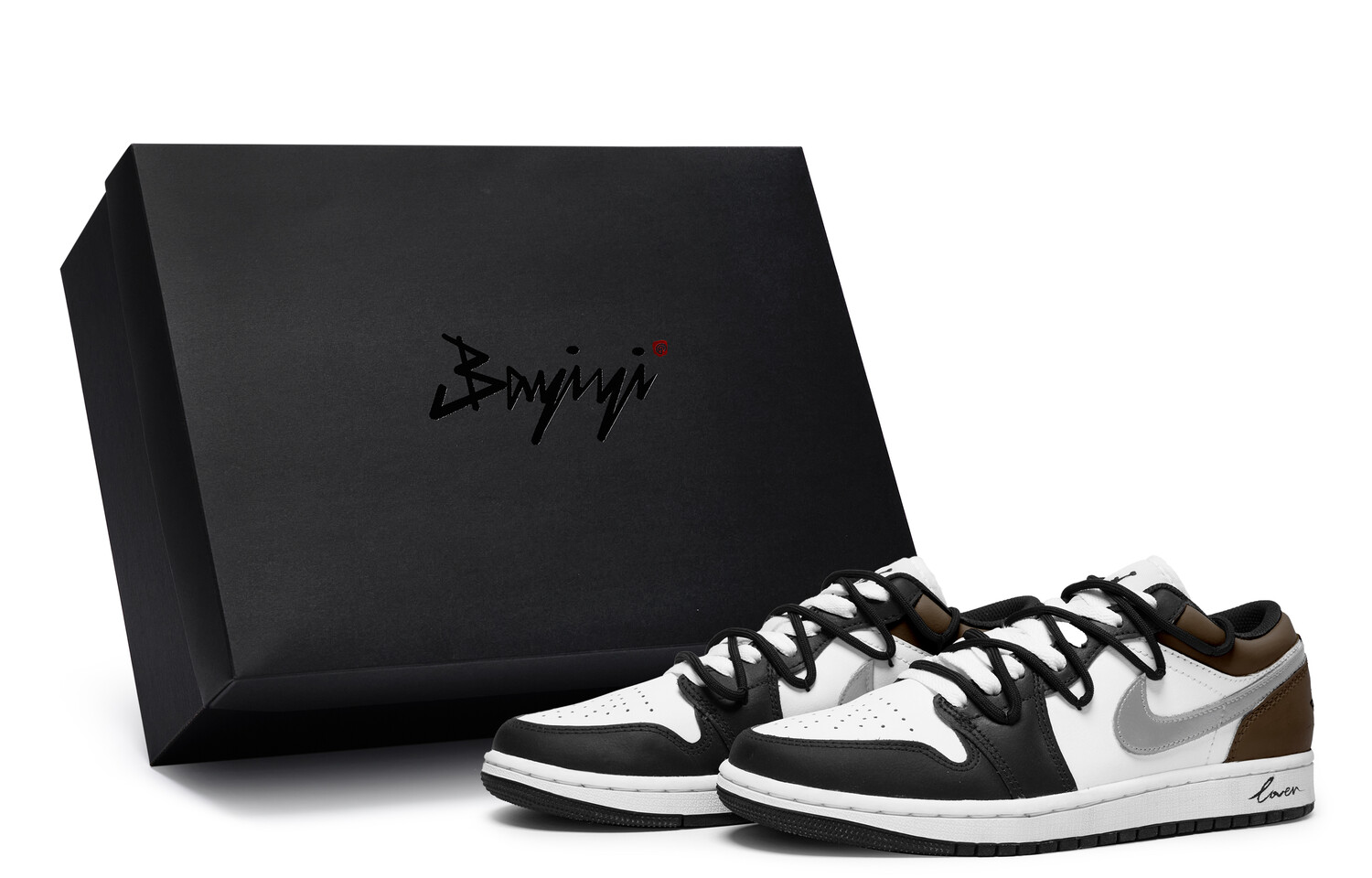 

Кроссовки Air Jordan 1 Vintage Basketball Shoes Men Low-top Brown, черный/белый/коричневый