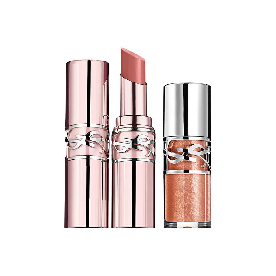 

Яркий блеск для губ, набор для макияжа, легко растушевывается, 3,1 г + 6 мл Saint Laurent, glorious soft светлый lipstick #9b translucent ice berry