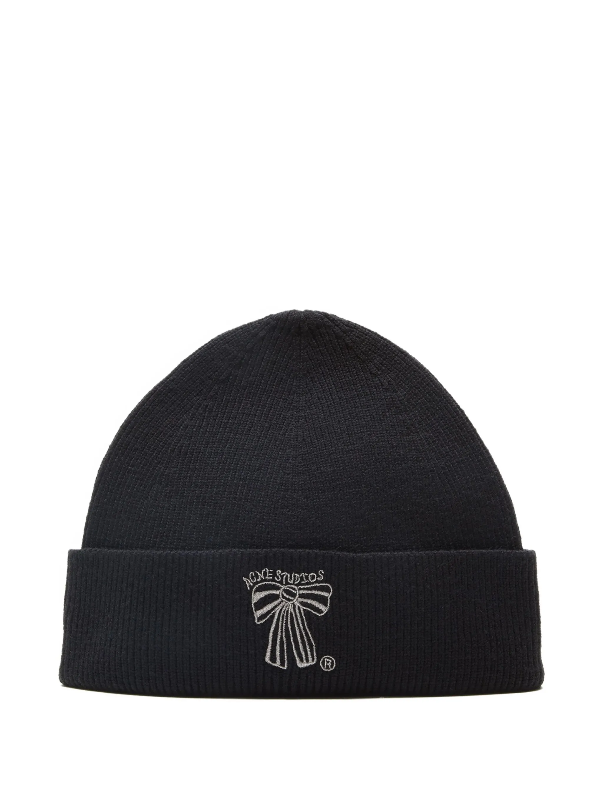 

Шапка бини с вышивкой Acne Studios, черный