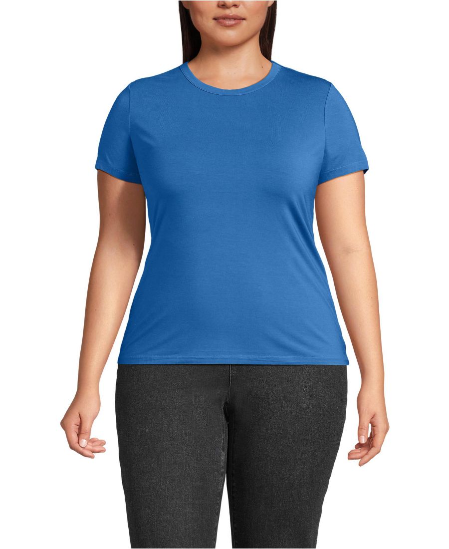 

Футболка с коротким рукавом и круглым вырезом, большого размера Lands' End, Muted cobalt blue, Синий, Футболка с коротким рукавом и круглым вырезом, большого размера Lands' End, Muted cobalt blue