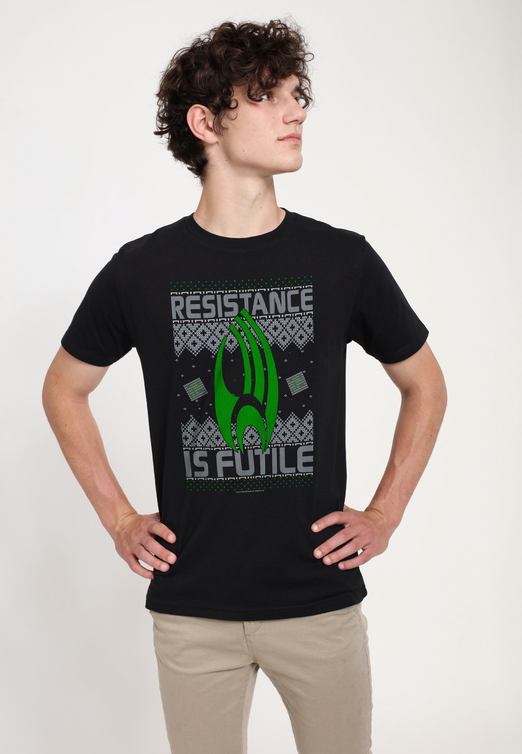 

Футболка с принтом STAR TREK RESISTANCE TO XMAS Henry Tiger, черный
