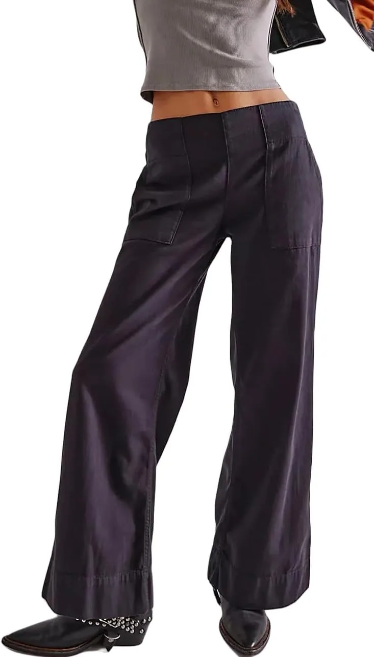 

Женские джинсы на резинке с широкими штанинами YEMORCH