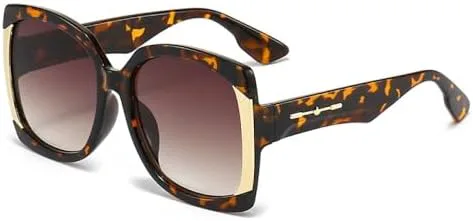 

Квадратные солнцезащитные очки для женщин, винтажные мужские солнцезащитные очки, зеленые, фиолетовые, с леопардовым принтом, чайные очки, UV400 MTZJH, Leopard