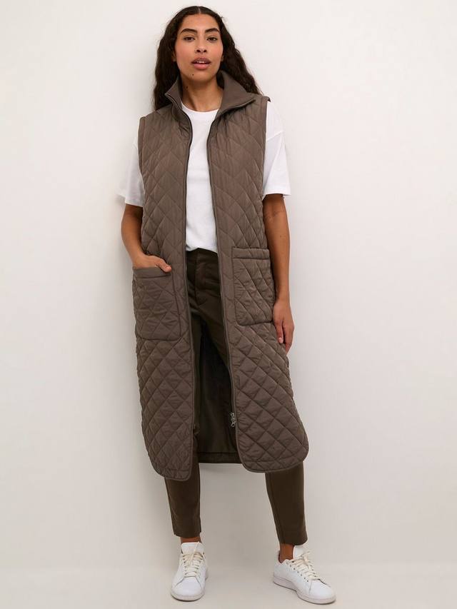 

Стеганый жилет severina long line KAFFE, цвет Major Brown