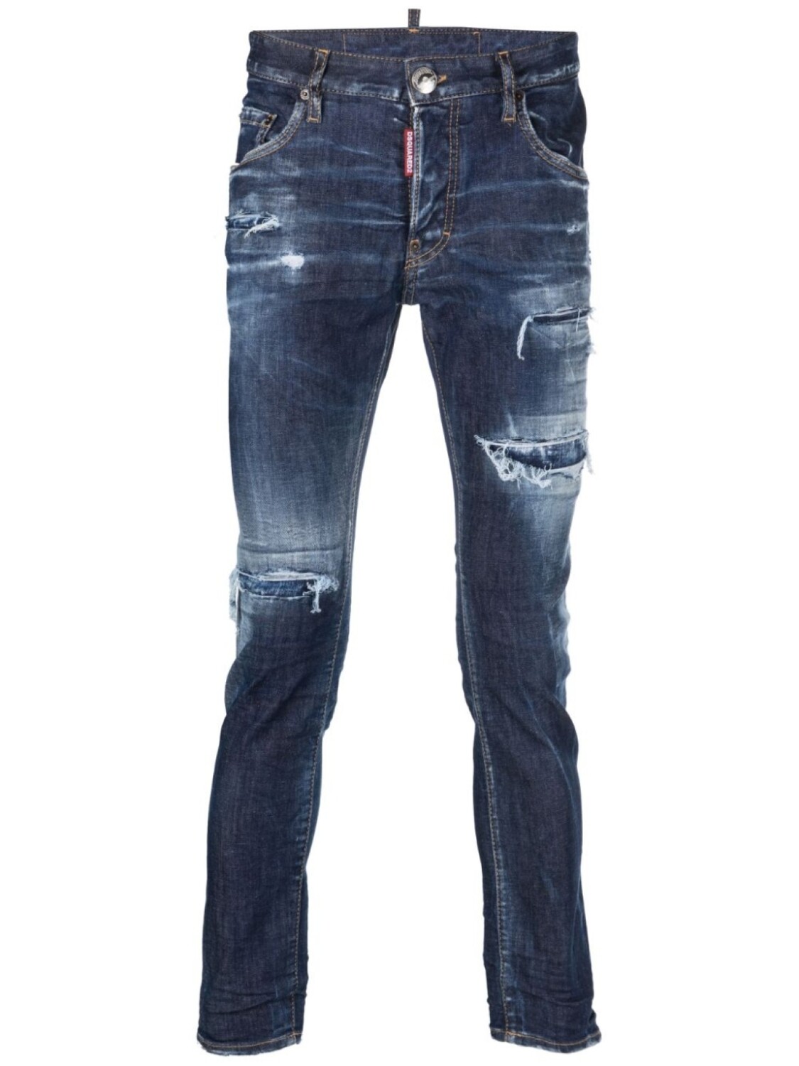 

Dsquared2 зауженные джинсы с эффектом потертости, синий