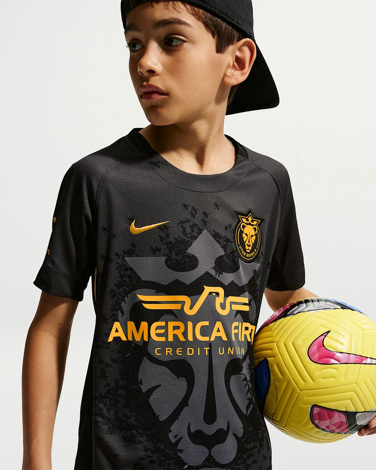 Большие детские Nike Dri-FIT NWSL Replica Jersey Utah Royals Stadium Away, Anthracite — фото 3