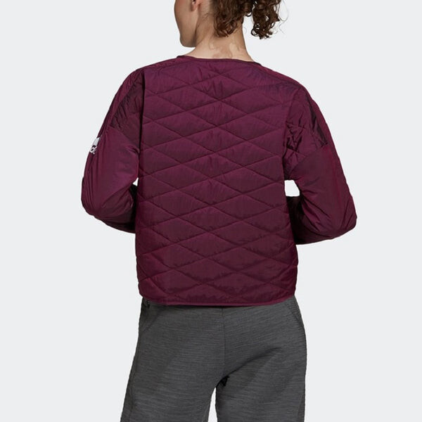 Куртка (WMNS) adidas W ZNE Padded JK Cardigan Casual Sports Jacket Wine Red, красный — фото 4