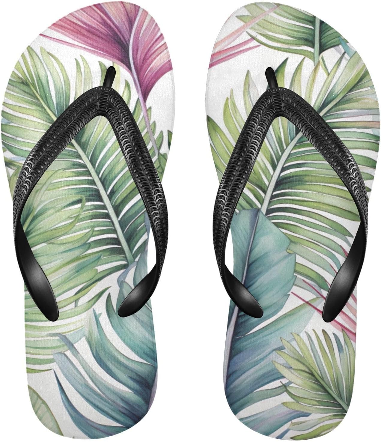 

Женские и мужские летние пляжные шлепанцы Palm Leaf с тропическим дизайном, для душа Kfbe