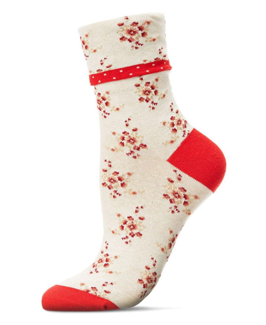 

Женские винтажные носки до щиколотки из хлопковой смеси с цветочным принтом MeMoi, Chili pepper