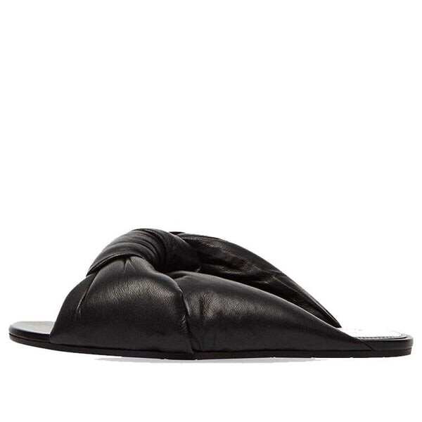 Тапочки drapy flat sandals 'black' Balenciaga, черный
