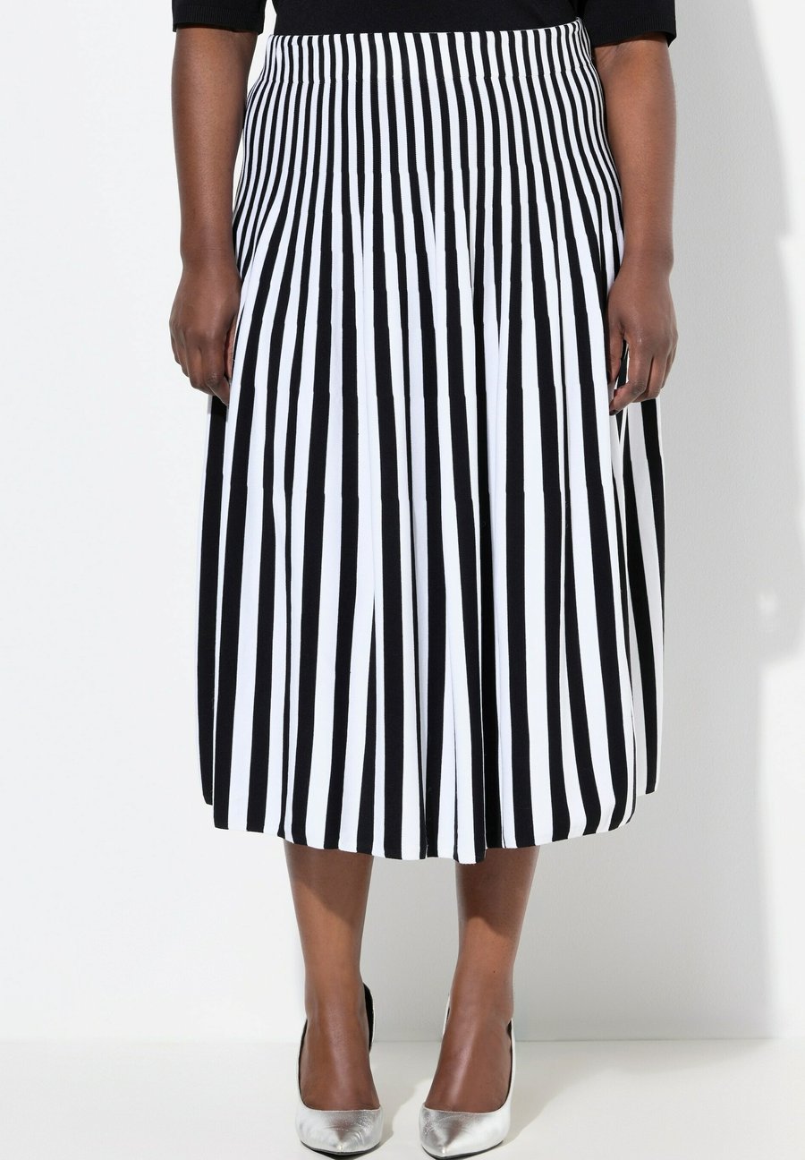 

Юбка Ulla Popken STRIPED MIDI , Snow White/White
