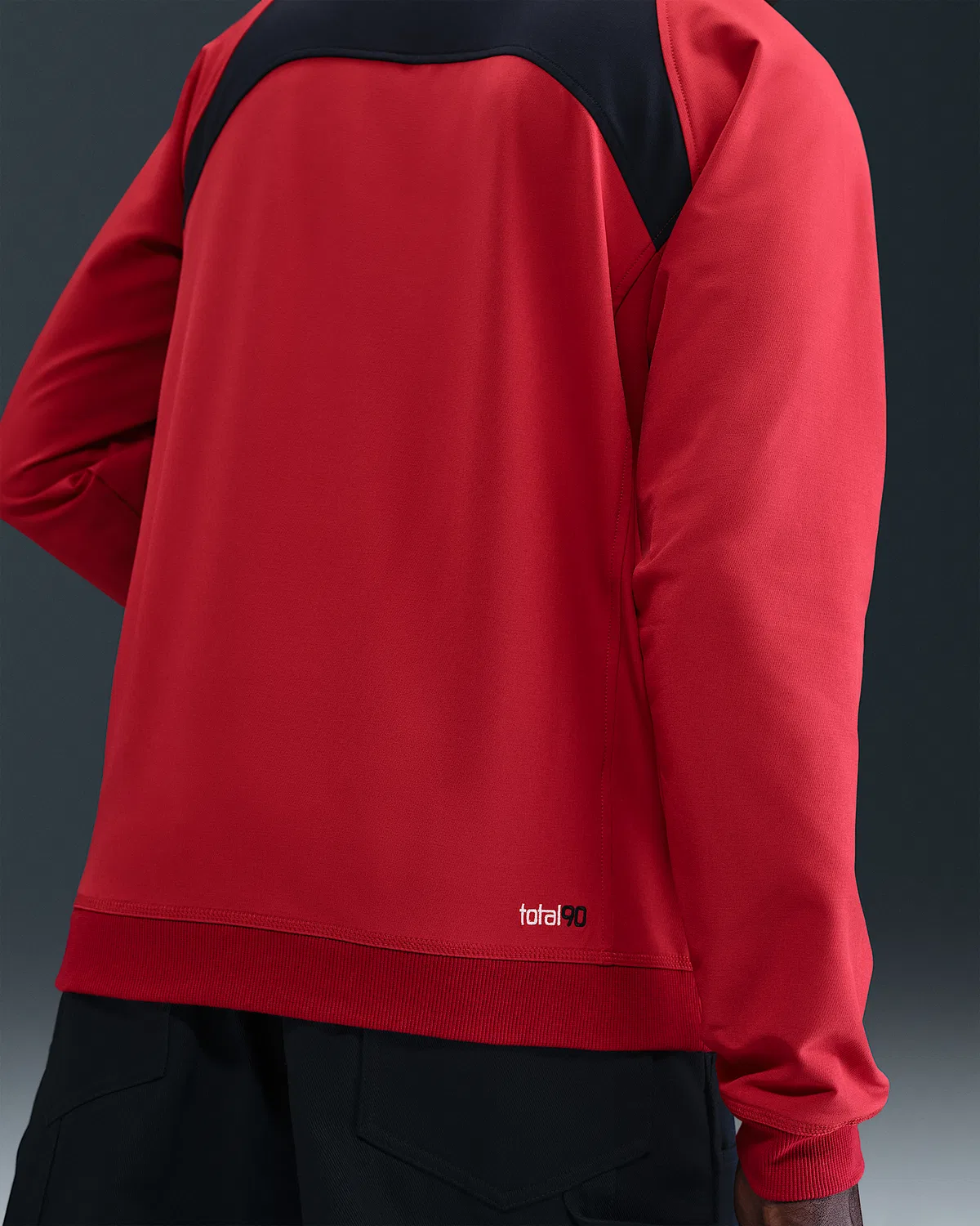 Мужская футболка Nike Total 90 Repel с круглым вырезом, Gym Red/Black/Sail — фото 2