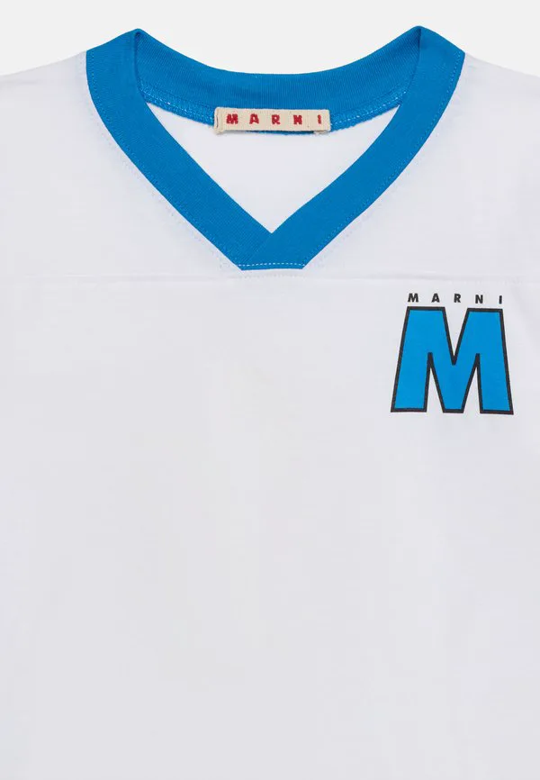 Футболка унисекс с принтом Marni, White/Marine — фото 4