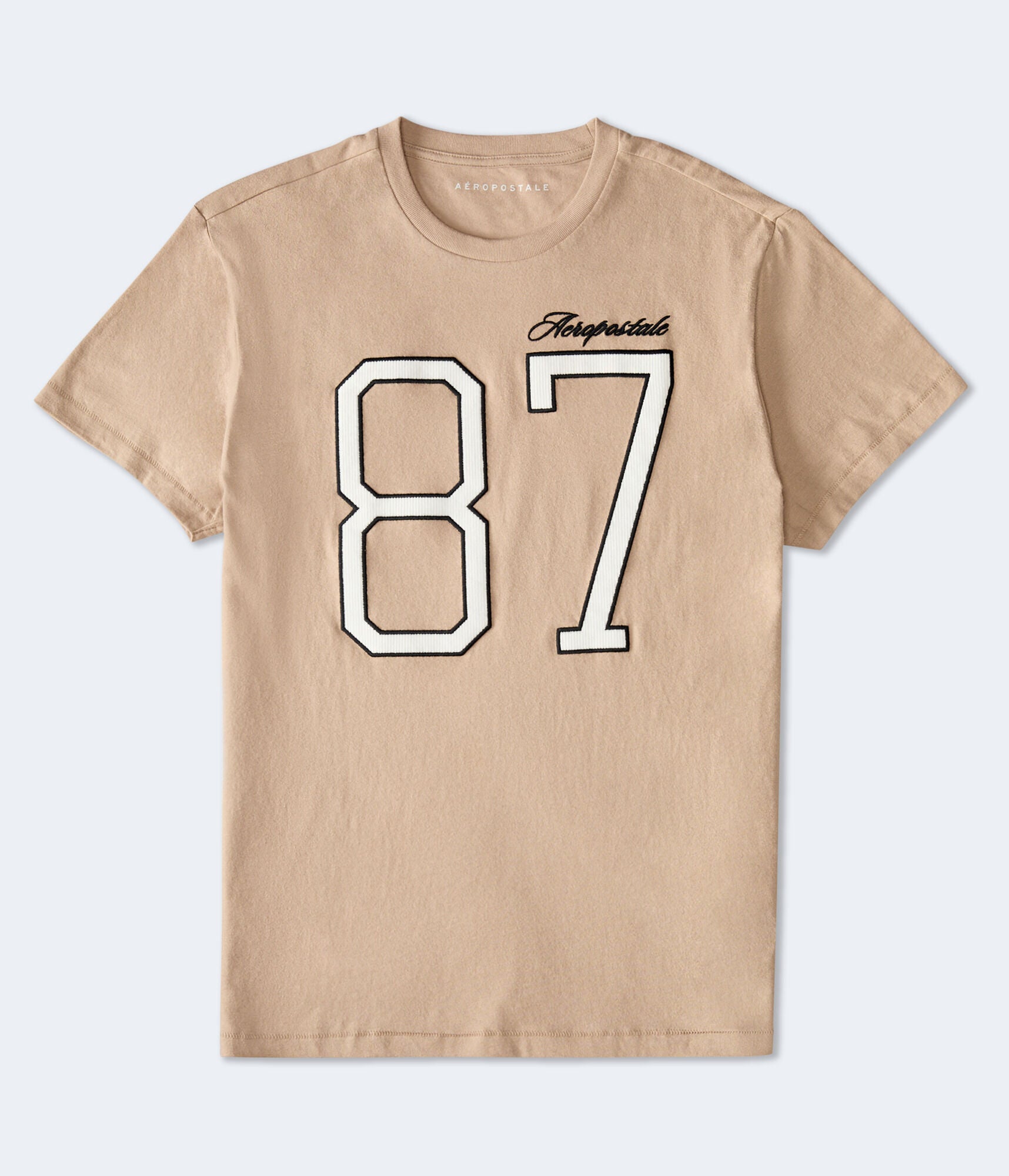 

Футболка Aeropostale Large 87 с графической аппликацией, светло-коричневый