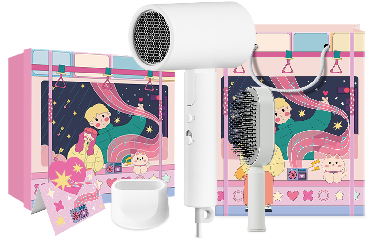 

Фен для волос с отрицательными ионами H101 Mi, H101 White Festive Hair and Makeup Box