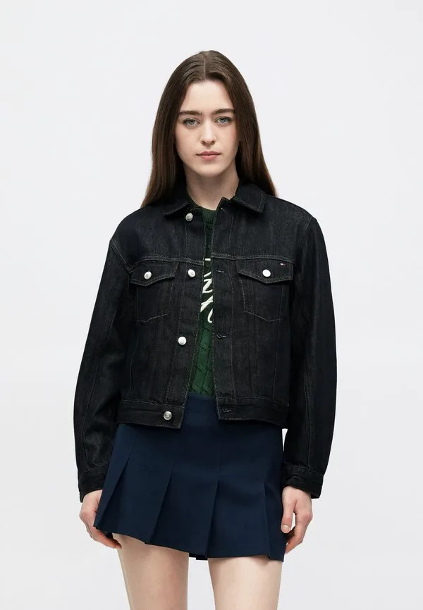 Джинсовая куртка с вышивкой флага и складками Tommy Hilfiger, Pure
