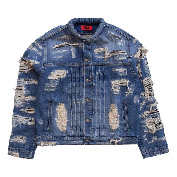

Куртка 424 Collection Repaired Trucker Jacket 'Blue', синий
