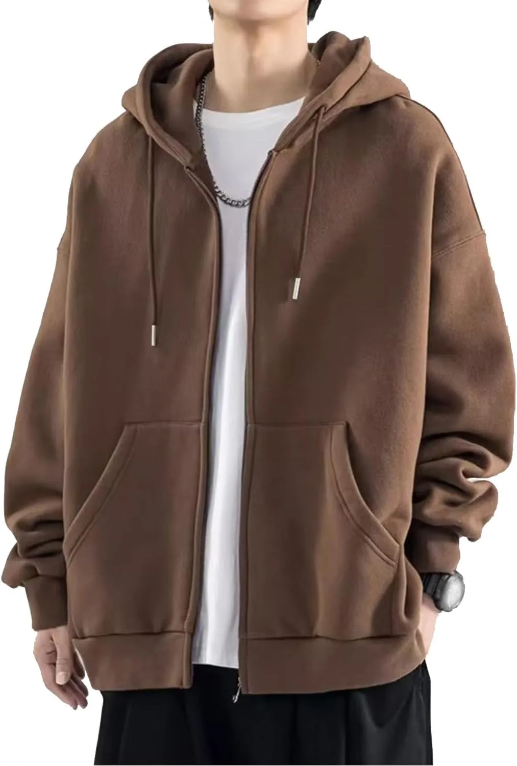 

Мужская худи с капюшоном на молнии, с длинным рукавом и карманами Prolychil