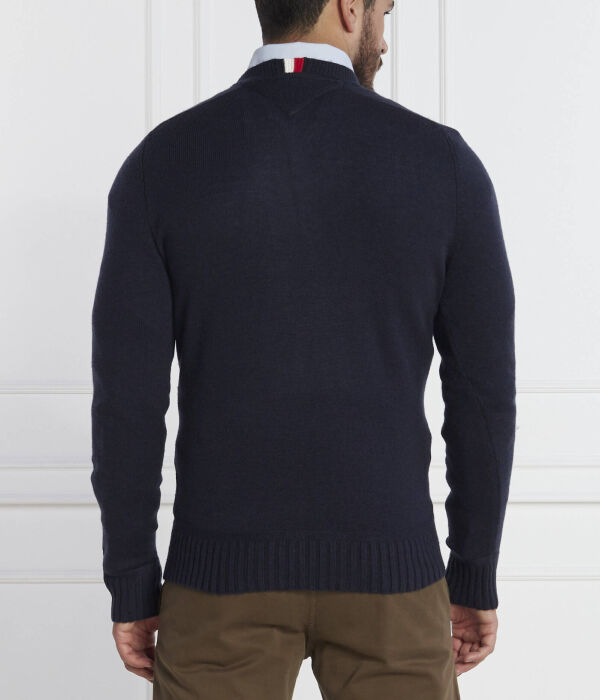 Джемпер мужской Tommy Hilfiger из мериносовой шерсти, синий — фото 4