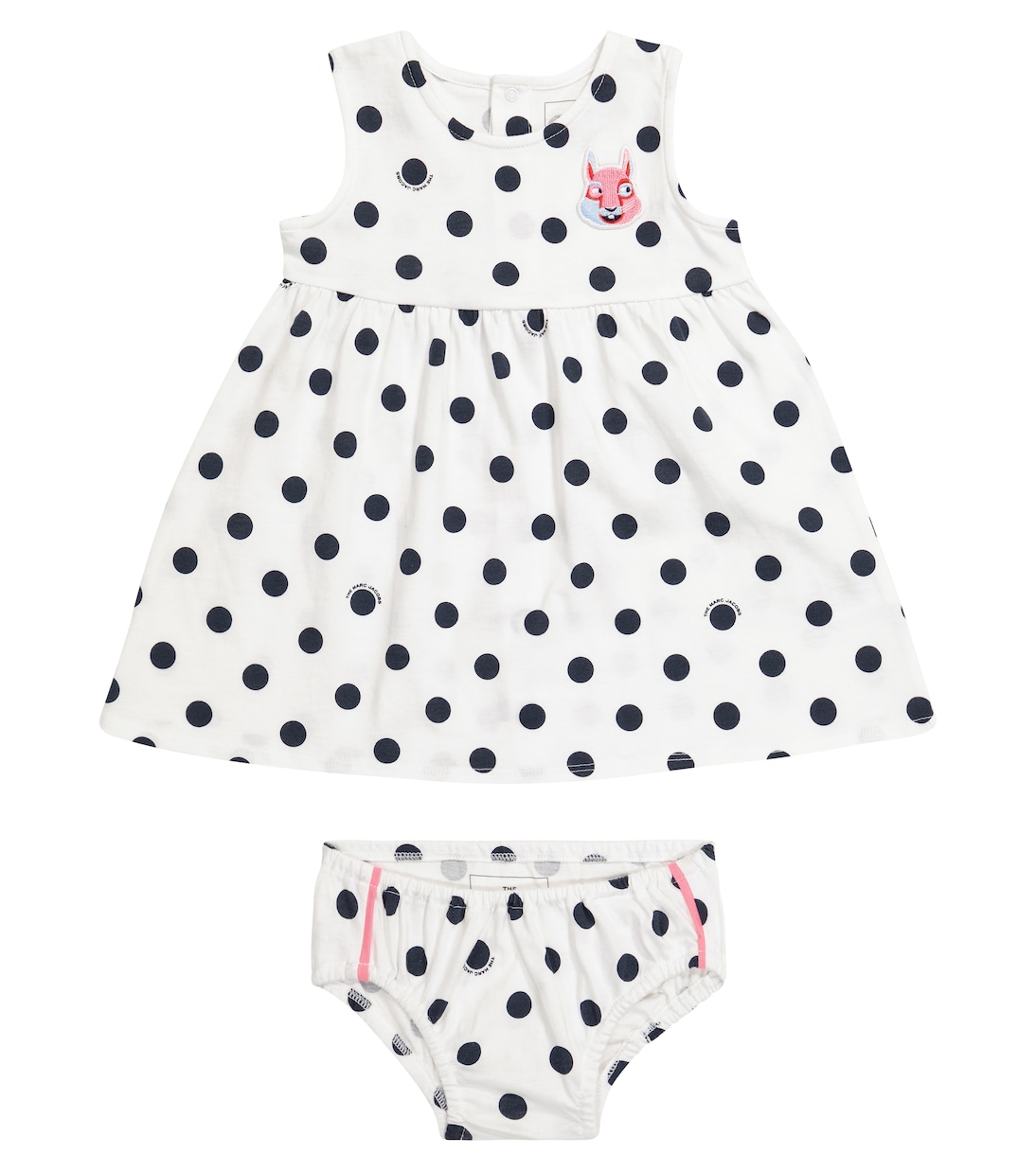 

Комплект из хлопкового платья в горошек и панталон Marc Jacobs Kids, White Black