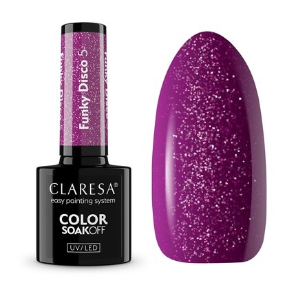 

Soak Off Uv Led Funky Disco Гибридный лак для ногтей 5 г Claresa