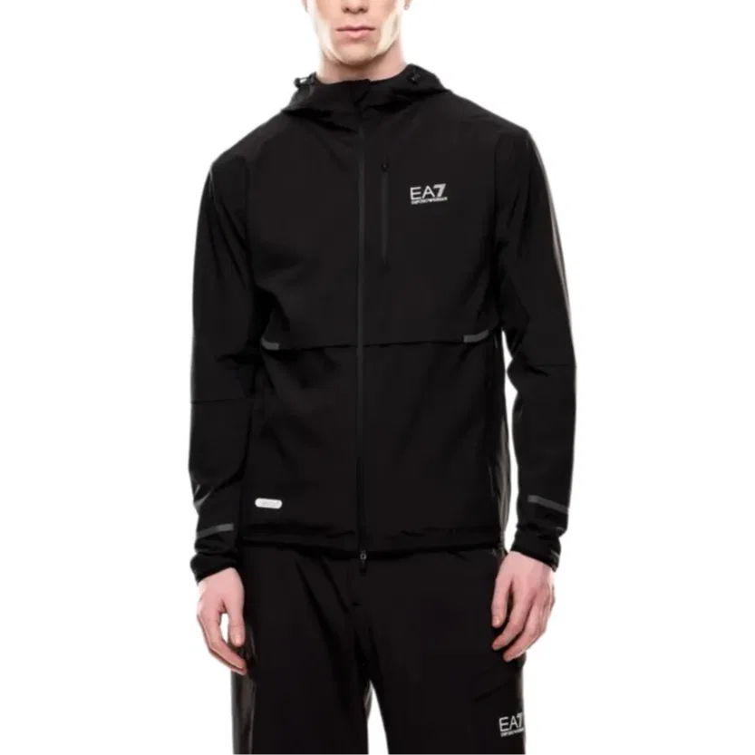 Куртка Ea7 с капюшоном и светоотражающими деталями EMPORIO ARMANI, Black — фото 3