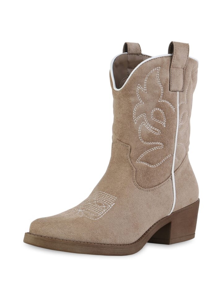 

Ботильоны VAN HILL Cowboy Boots Chloe, цвет khaki velours