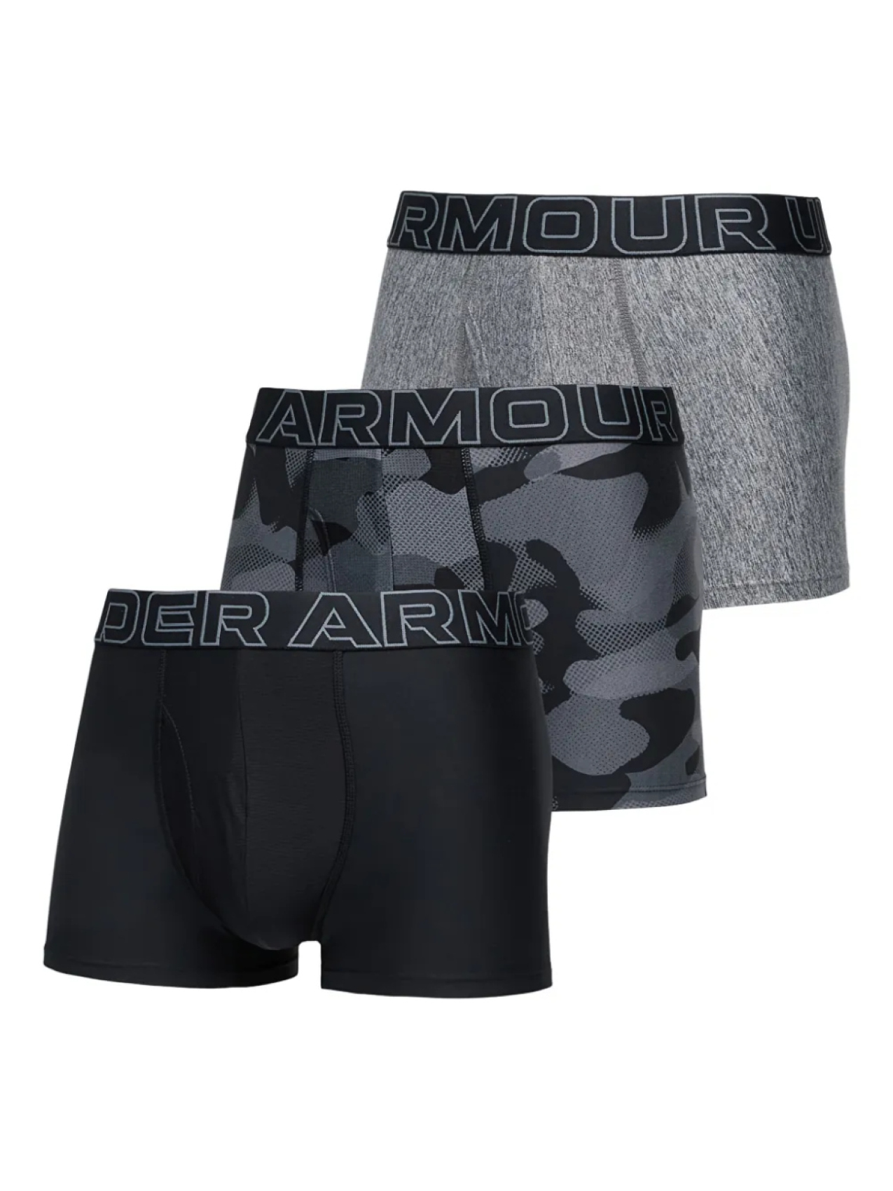 

Under Armour комплект из трех боксеров Performance Tech с принтом, черный