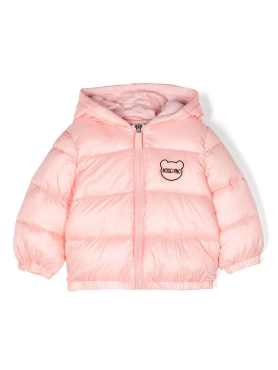 

Moschino Kids куртка-пуховик с нашивкой-логотипом, розовый