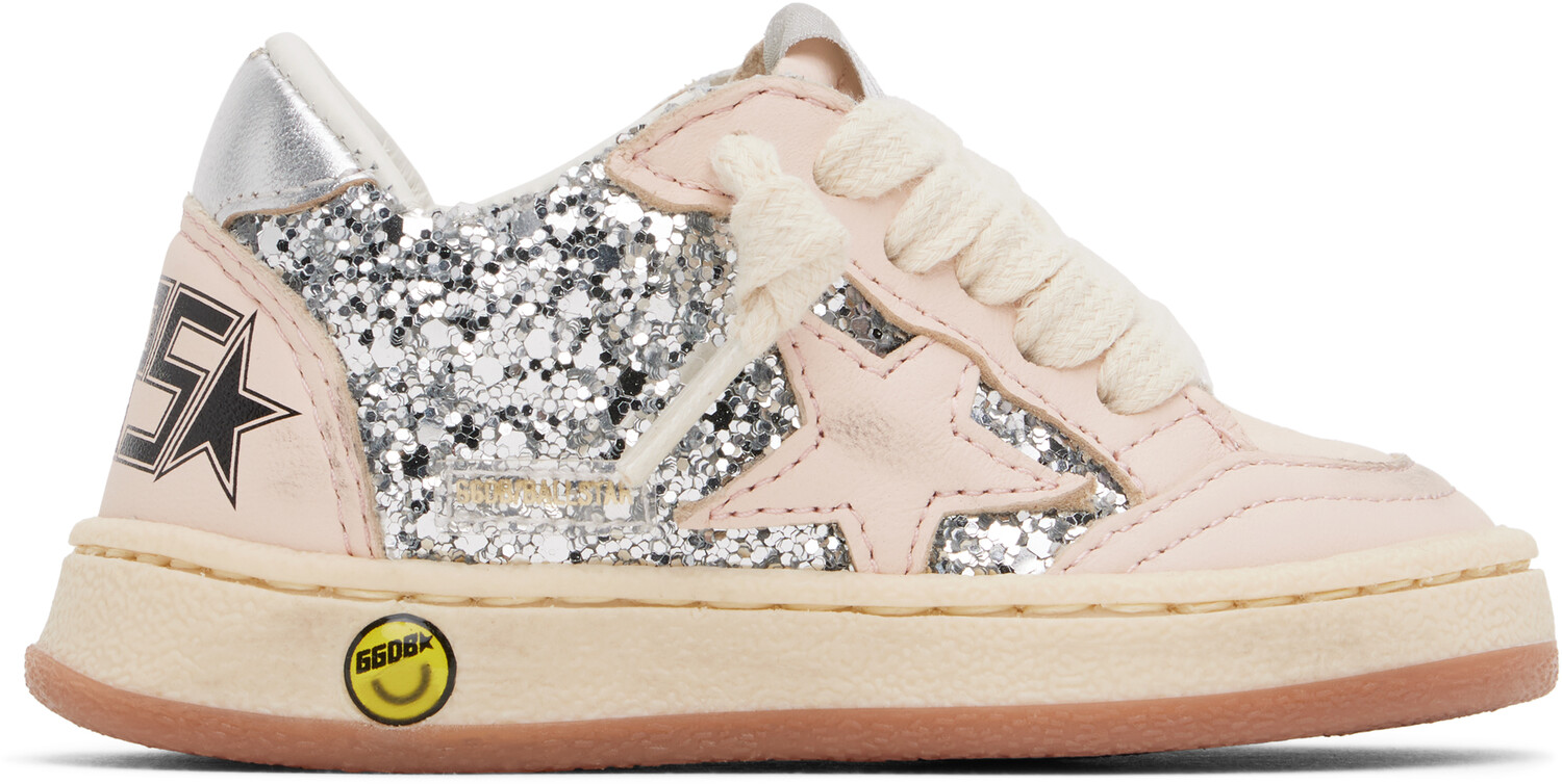 

Кроссовки Baby Pink & Silver Ball Star Golden Goose